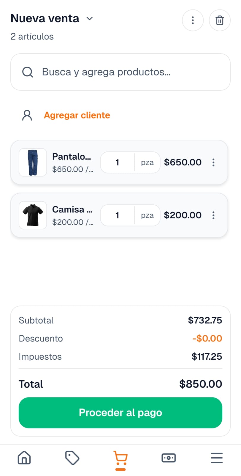 Kilos — Venta desde el celular