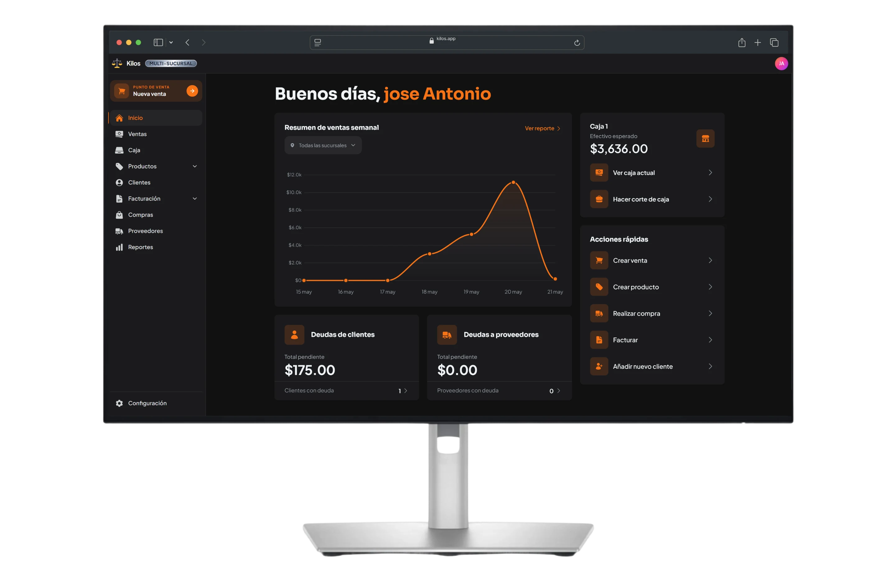 Dashboard modo oscuro
